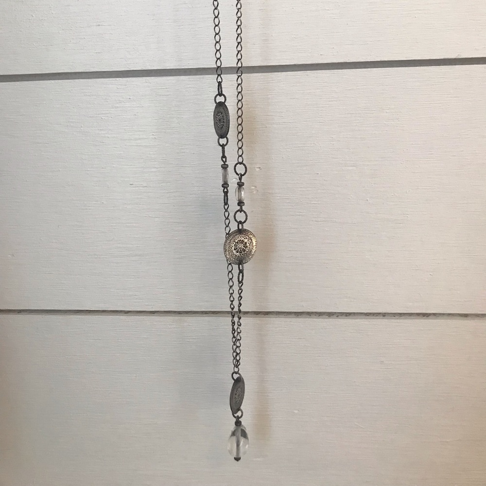 Silpada Coin Disc Crystal Pendant Necklace